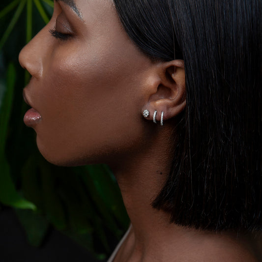 Flower Studs in Platinum